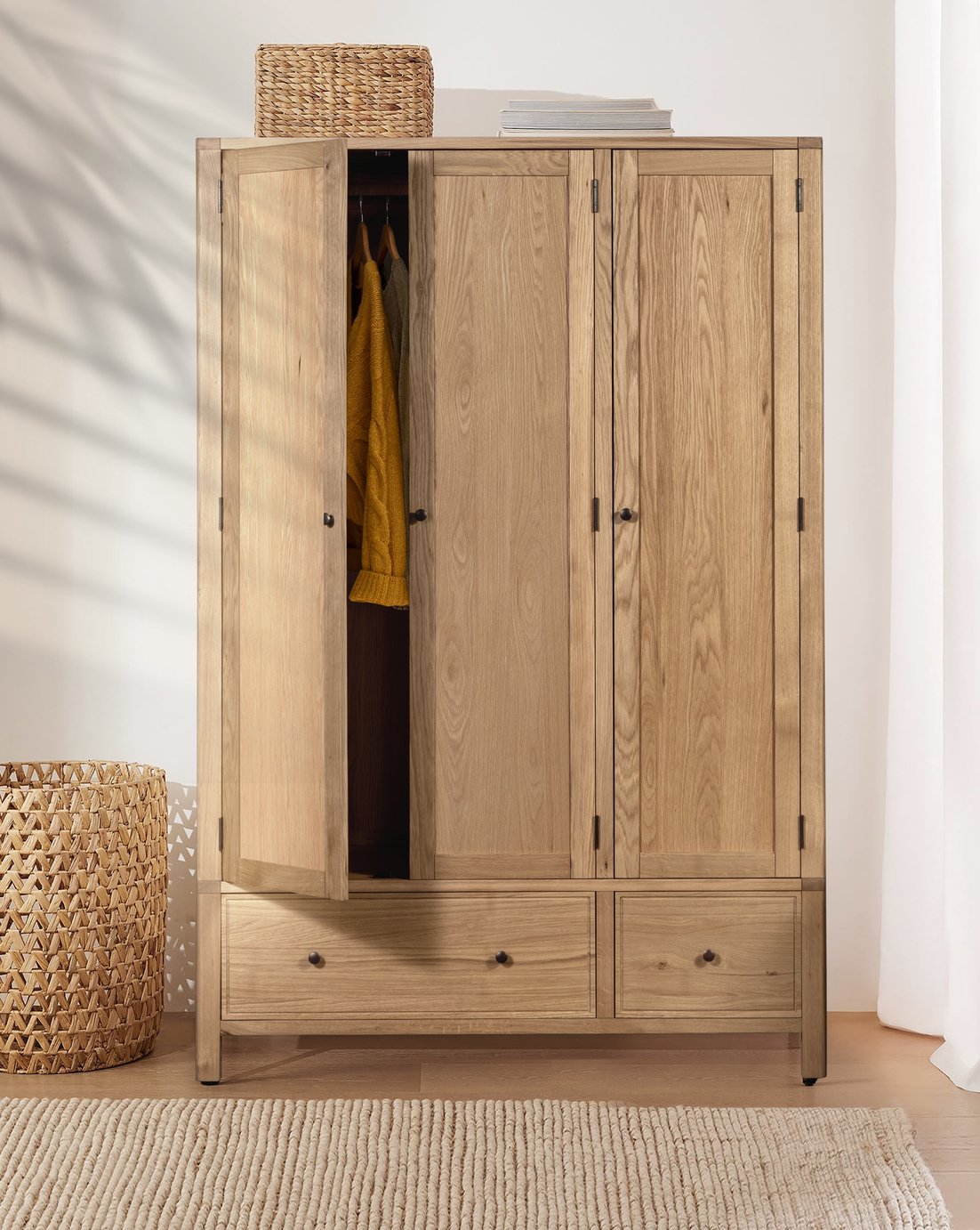 Habitat Finchley 3 Door Wardrobe - Oak