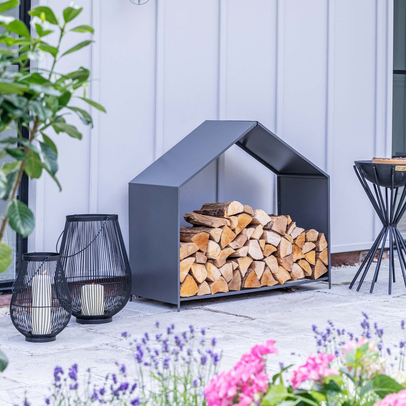 Ivyline Outdoor House Zinc Log Storage