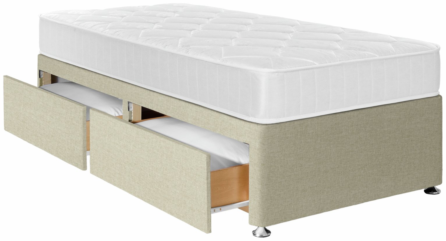 Argos Home Elmdon Comfort Single 2 Drawer Divan Bed- Natural