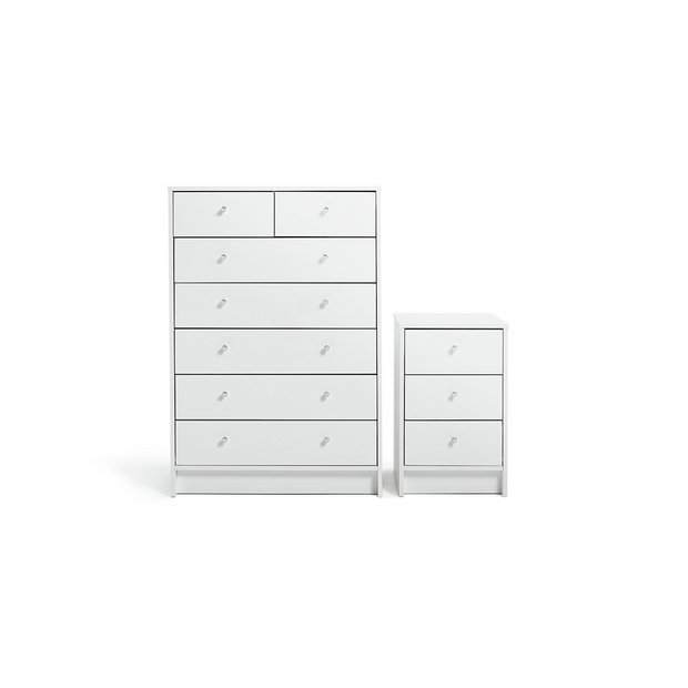 Buy Argos Home Malibu Bedside 5 2 Drawer Chest Set White