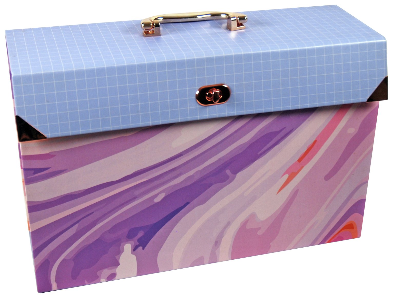 Cathedral A4 Expanding File Box - Rose Gold