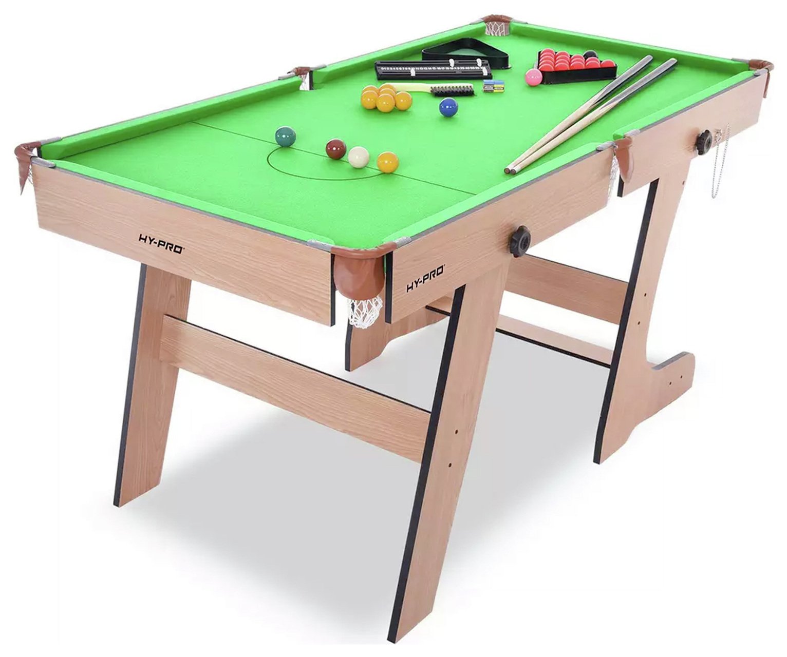 Hy-Pro 6ft Folding Snooker and Pool Table - Oak