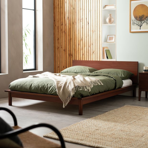 Buy Habitat Akio Small Double Wooden Platform Bed Frame Walnut Bed frames Argos