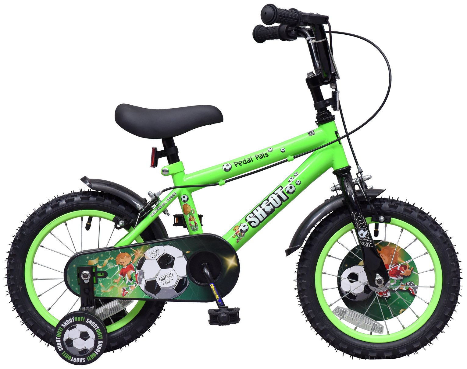 Pedal Pals Shoot 14 inch Wheel Size Boys Mountain Bike Green