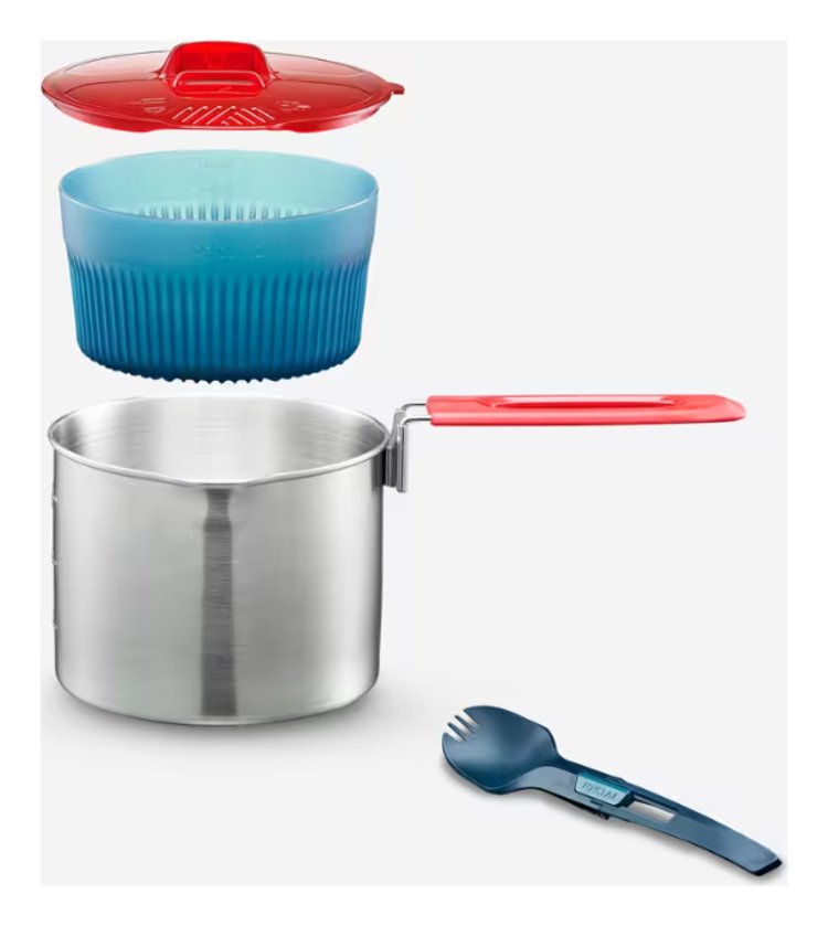 Decathlon Stainless Steel Cookset Mt500 1 Person