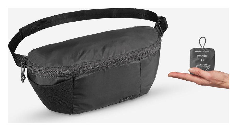 Decathlon Compact Travel Bum Bag 2L - Black