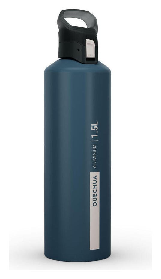 Decathlon Aluminium Flask With Quick Release Cap - Blue