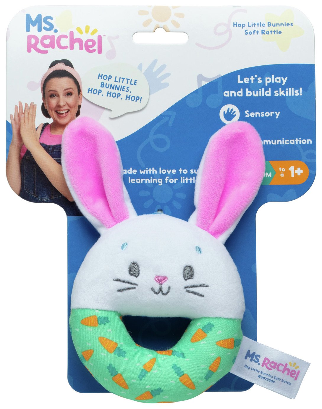 Ms. Rachel Hop Little Bunnies Soft Rattle
