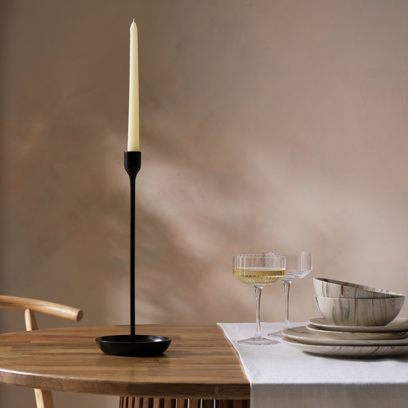 Habitat Tall Metal Candle Stick - Black