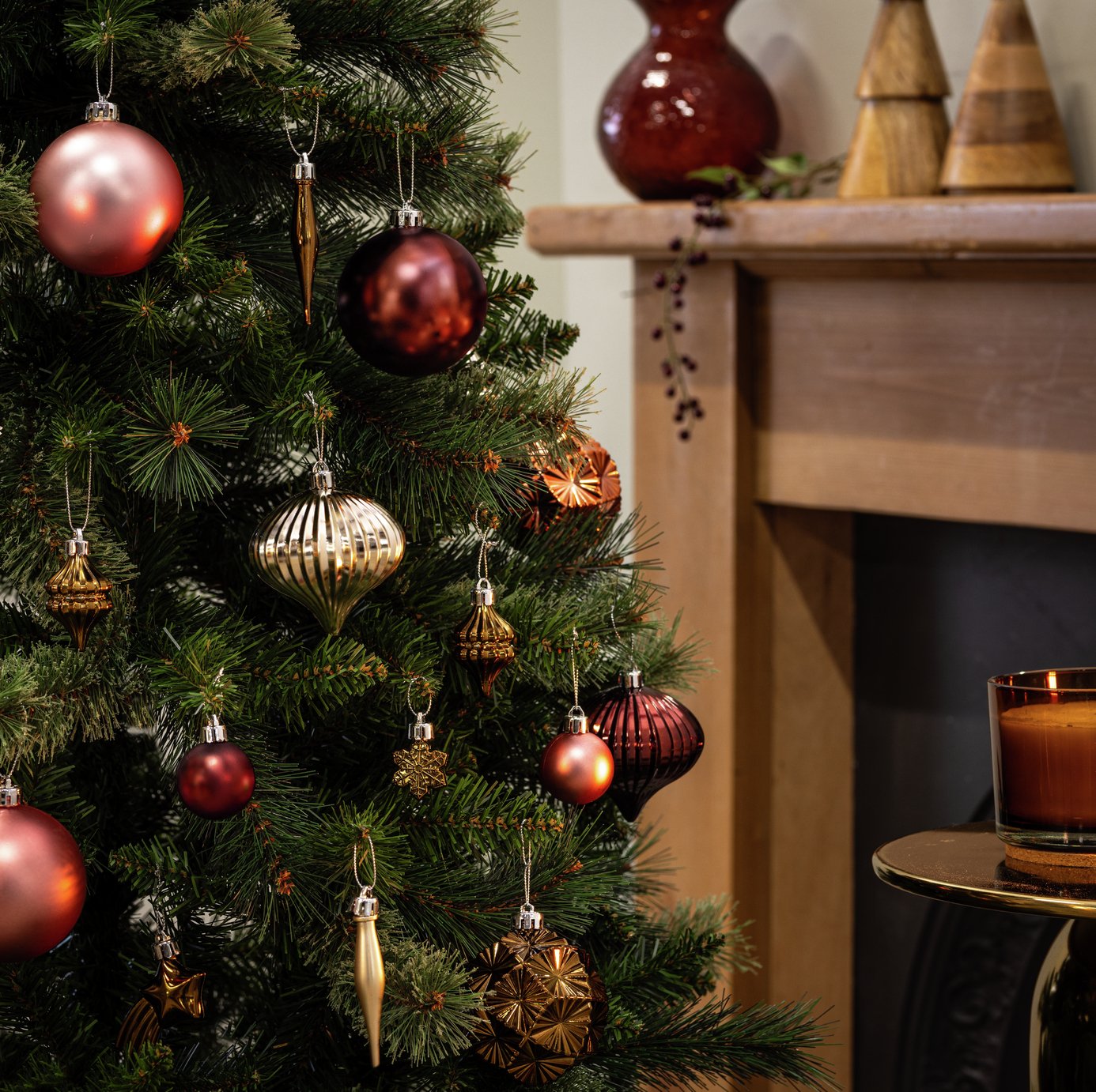 Argos Home Pack of 49 Christmas Baubles - Pink