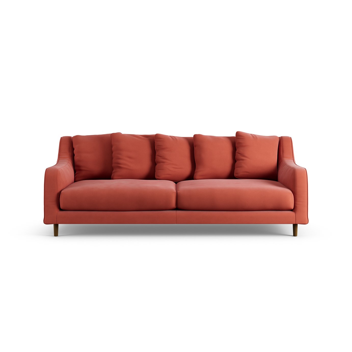 Habitat Swift Fabric 3 Seater Sofa - Papaya - Dark Leg