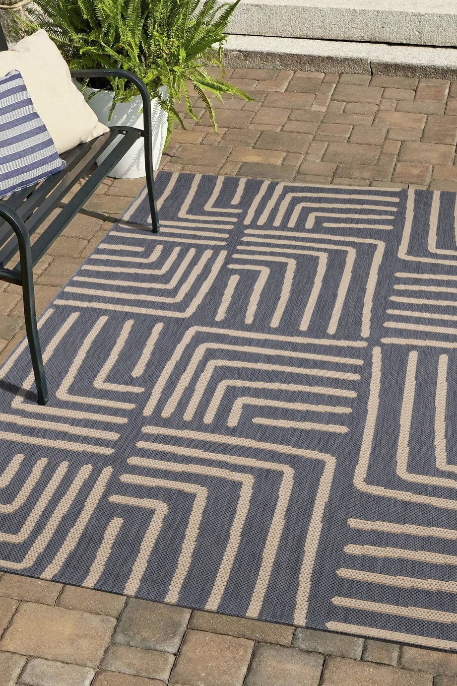 Homemaker Polypropylene Blue Rectangle Rug - 120 x 170cm