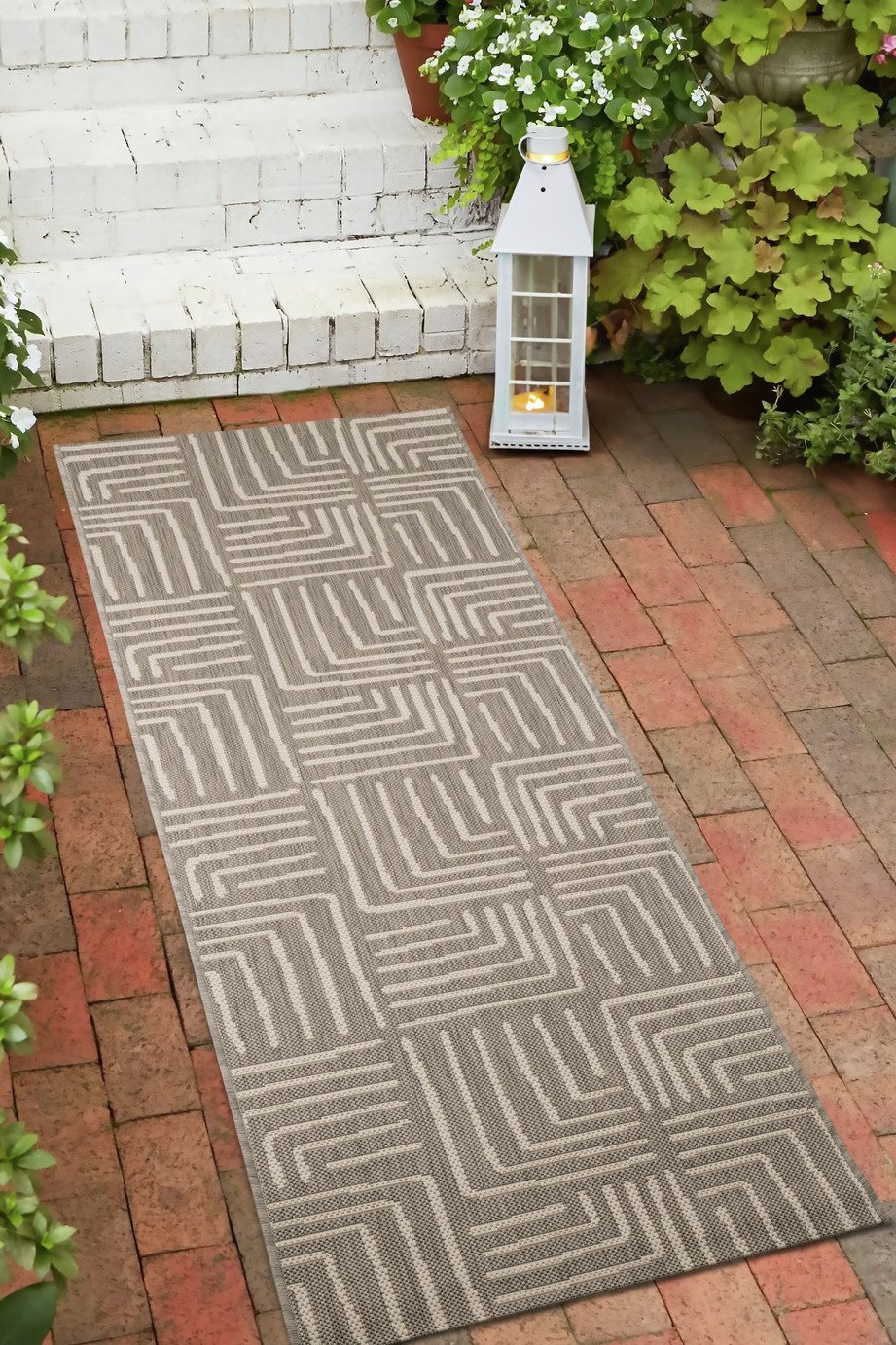 Homemaker Polypropylene Grey Rectangle Runner - 67 x 200cm