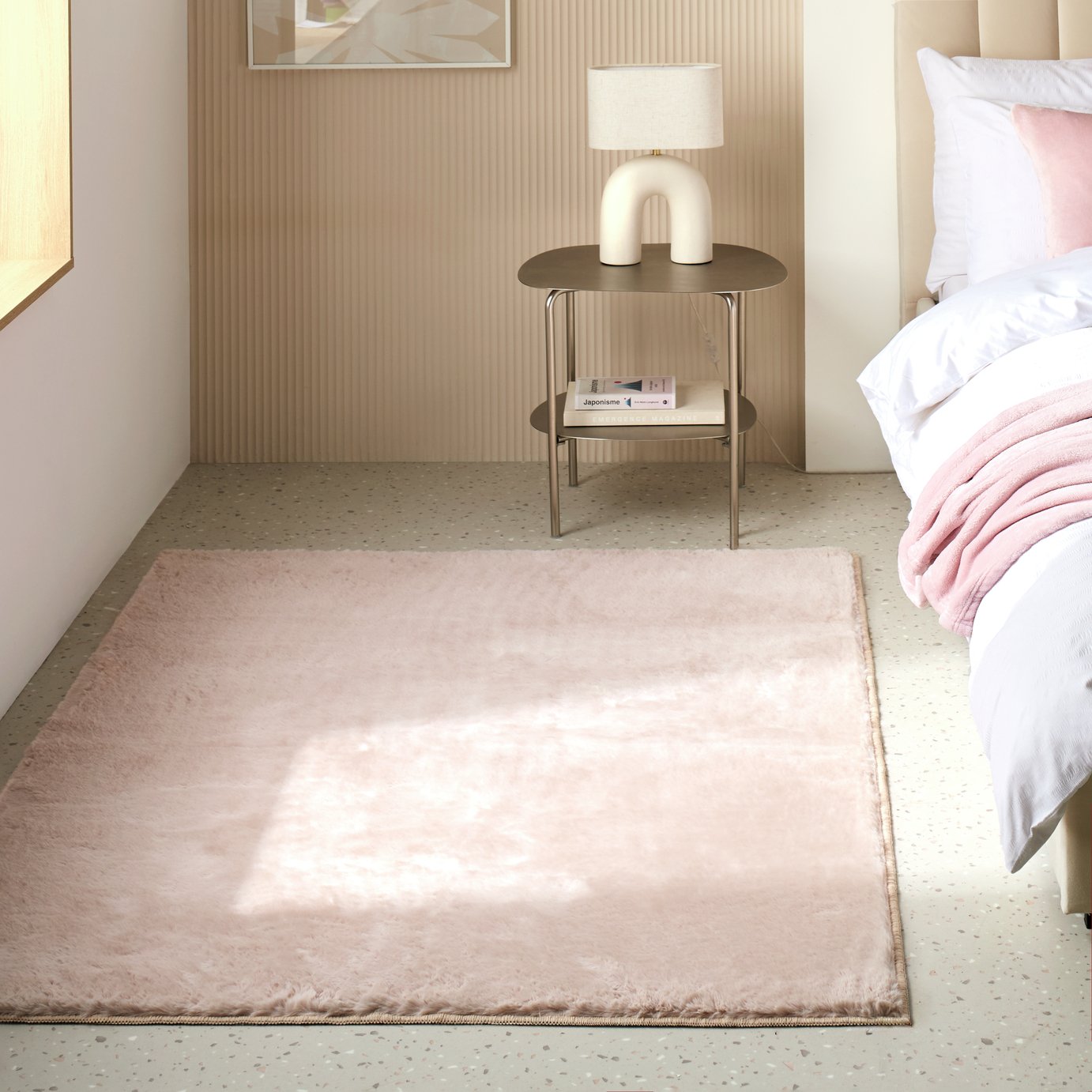 Habitat Cosy Soft Blush Short Pile Rug