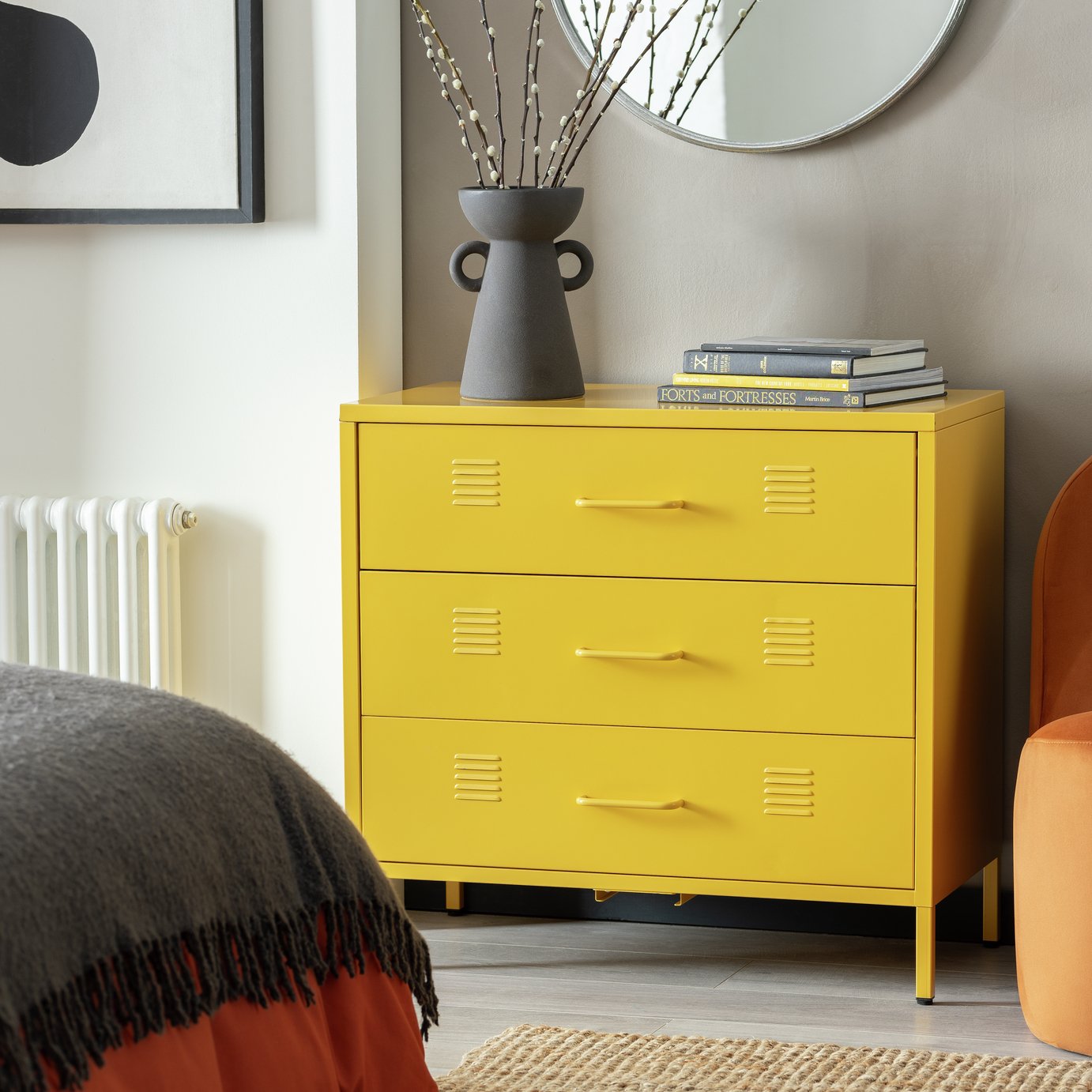 Habitat Stevie 3 Drawer Chest - Mustard