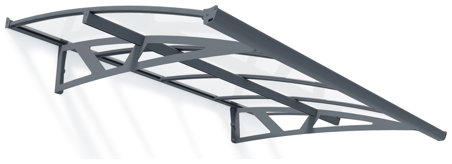 Palram Canopia 2230mm Amsterdam Door Cover Awning Grey Clear