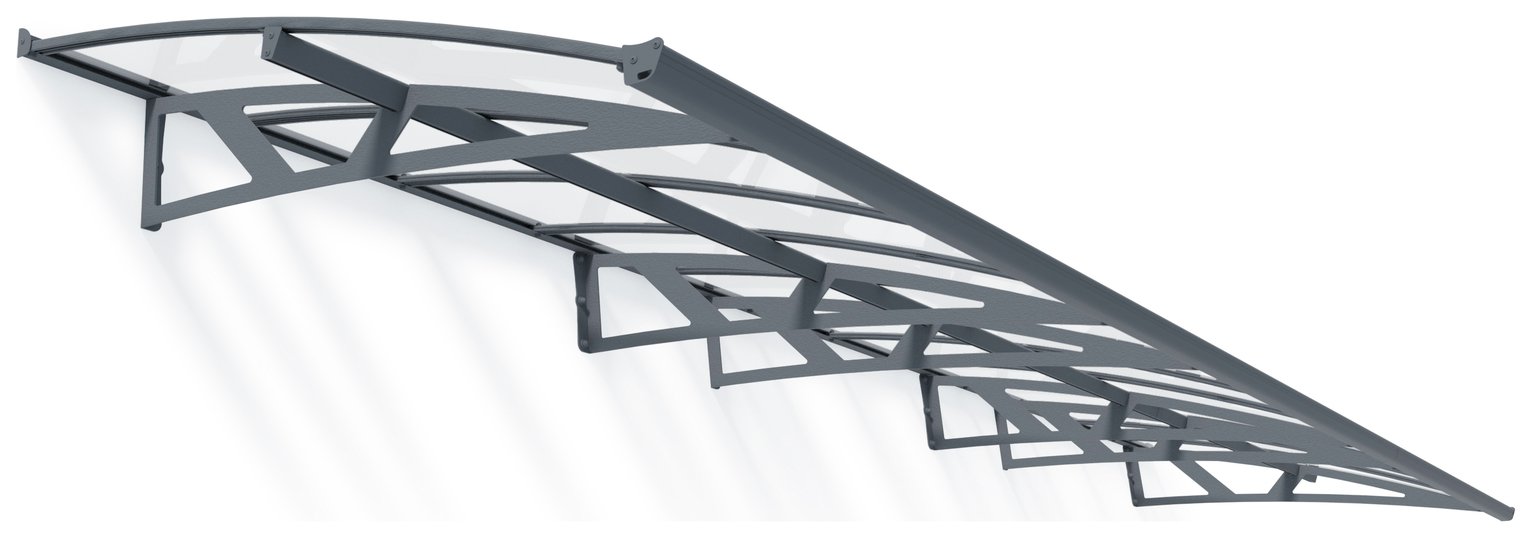 Palram Canopia 6690mm Amsterdam Door Cover Awning Grey Clear