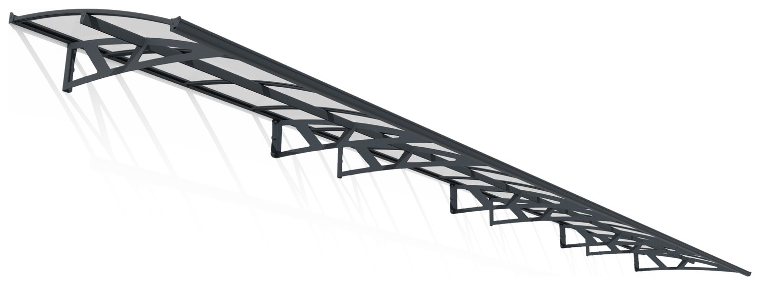 Palram Canopia 8920mm Amsterdam Door Cover Awning Grey Clear