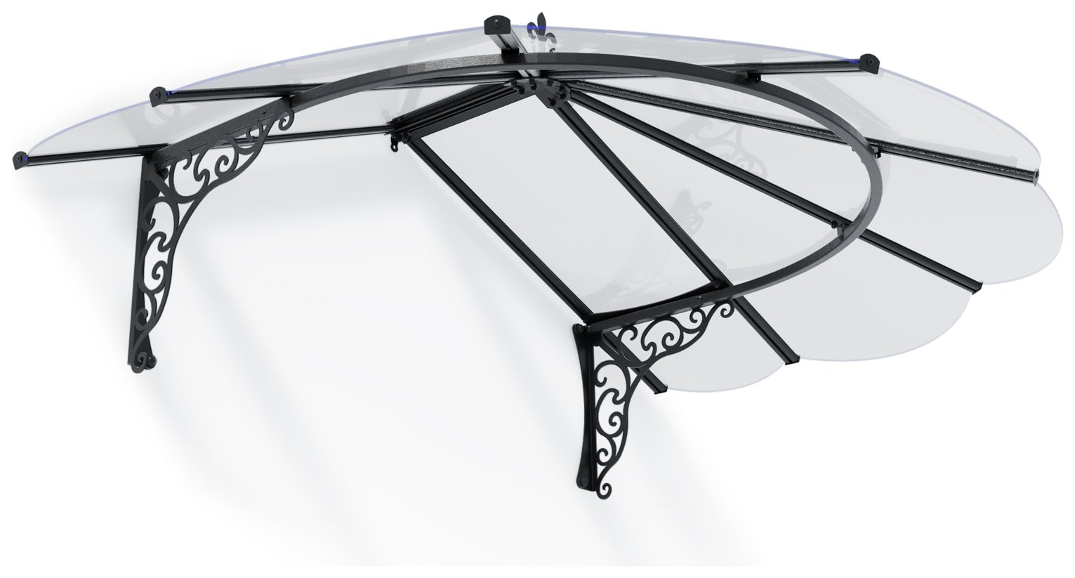 Palram Canopia 1780mm Iris Door Canopy - Black Clear
