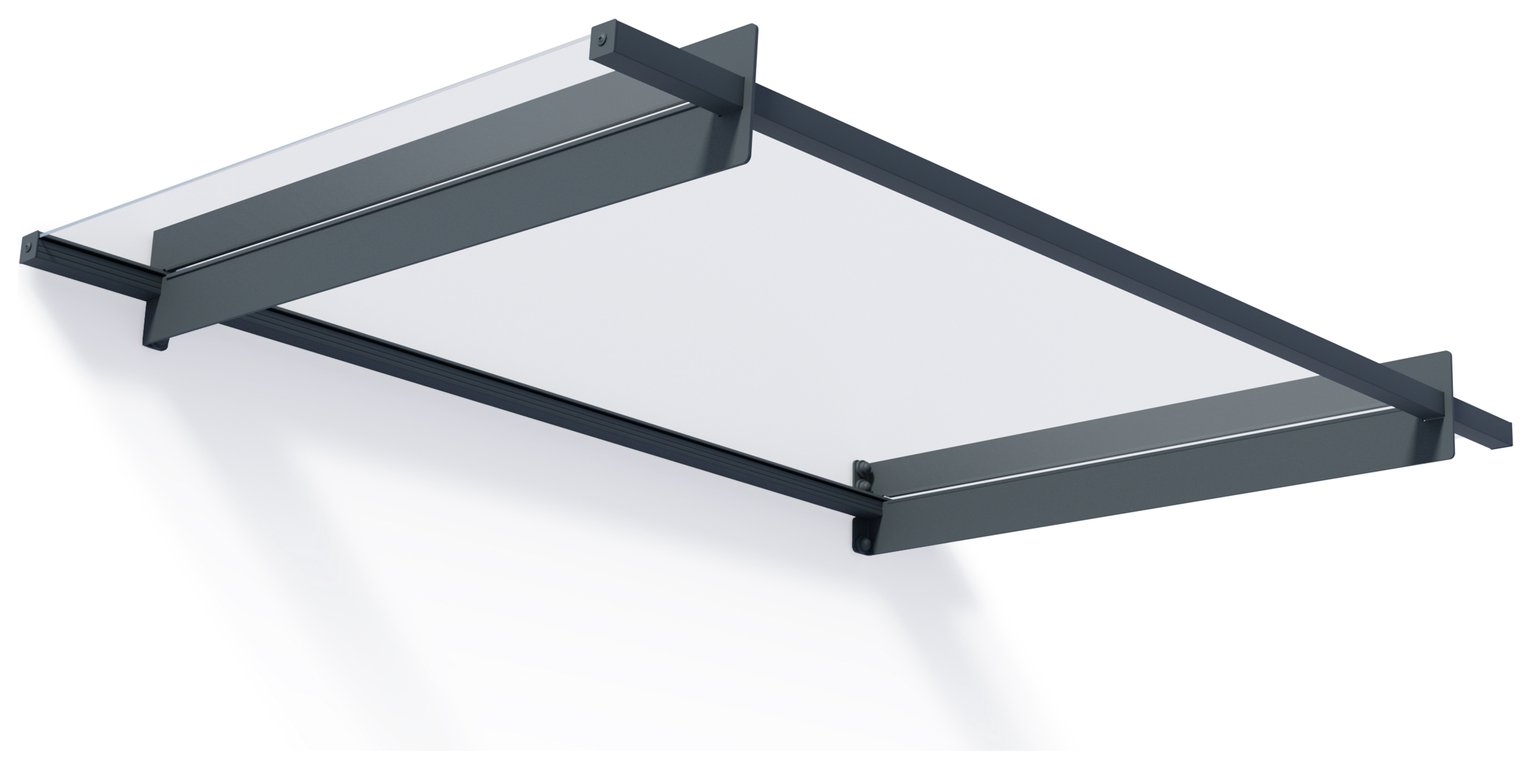 Palram Canopia 1500mm Nancy Door Awning - Grey Clear