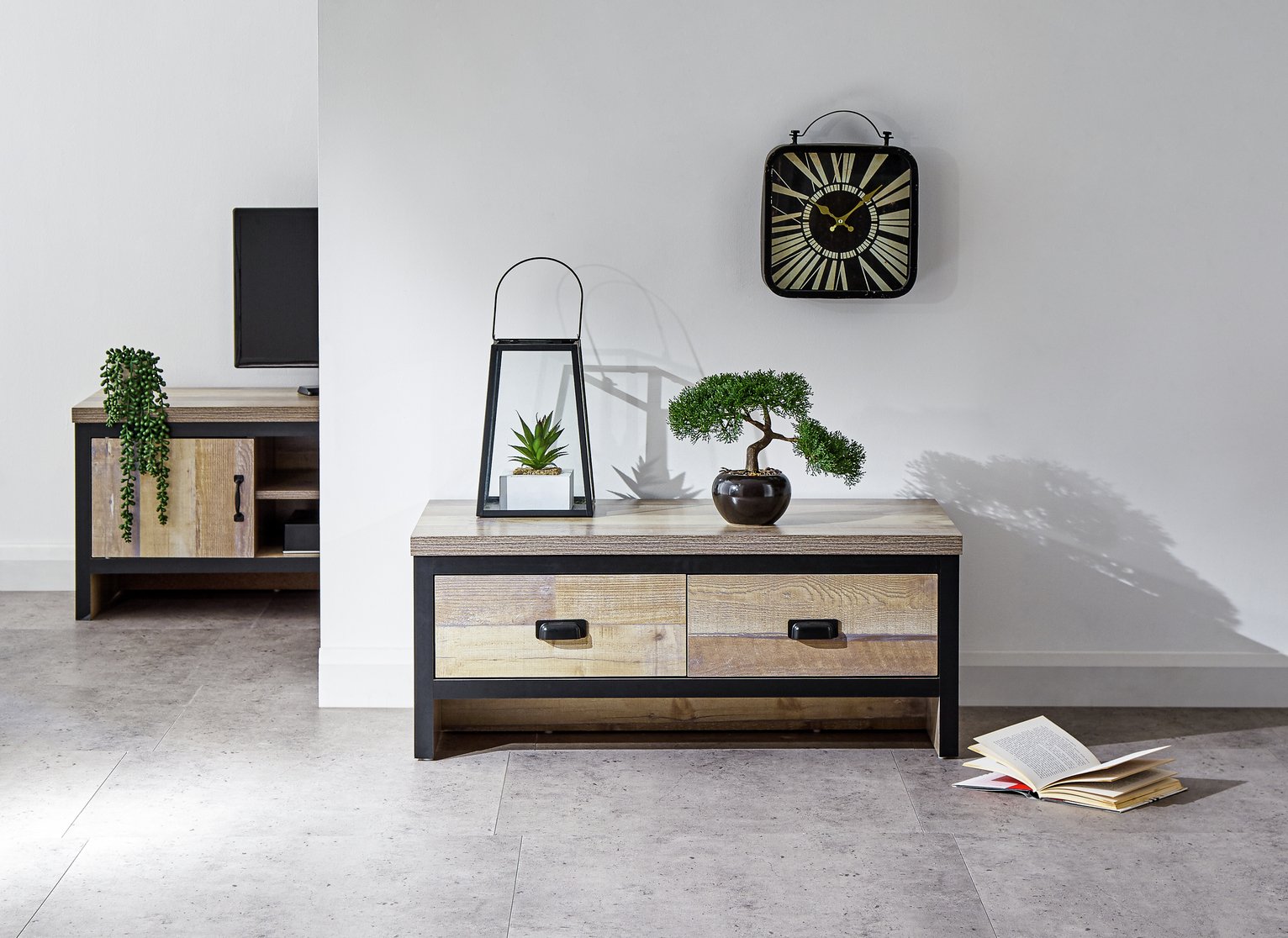 GFW Boston 2 Drawer Coffee Table - Natural