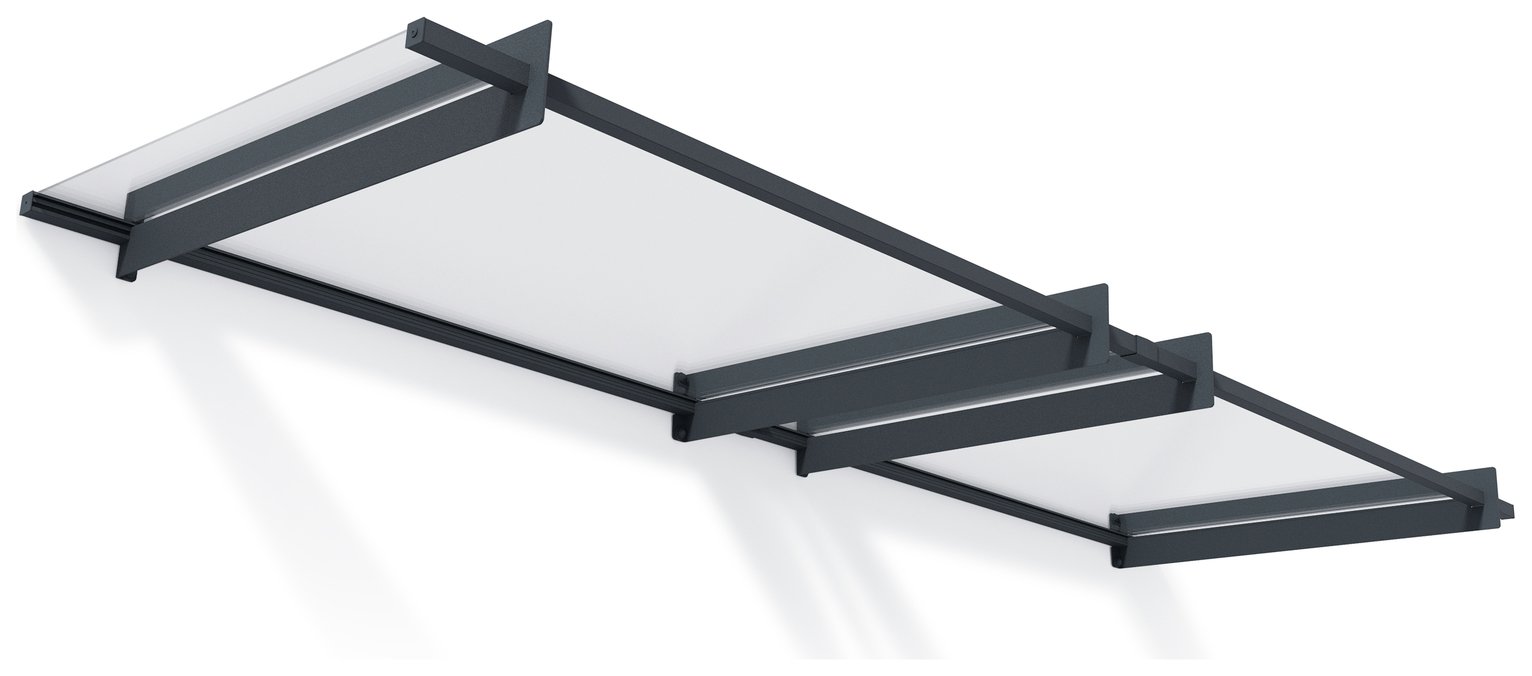 Palram Canopia 3000mm Nancy Door Awning - Grey Clear