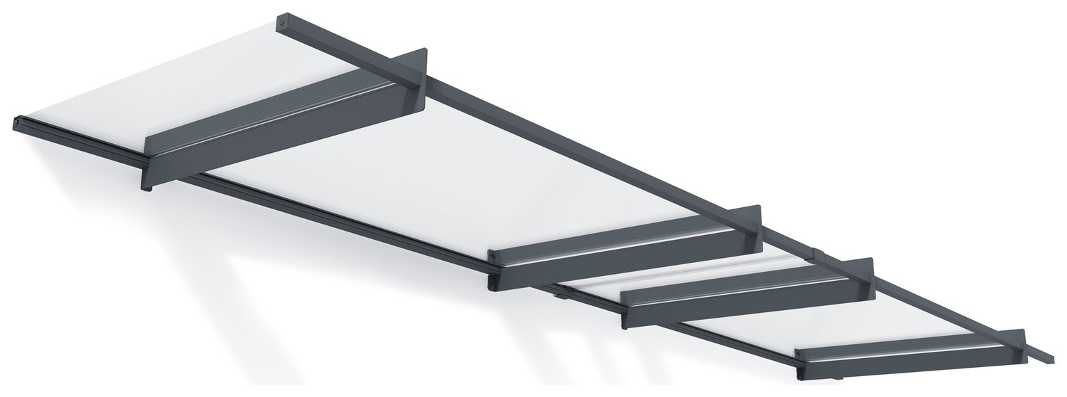 Palram Canopia 410mm Nancy Door Awning - Grey Clear