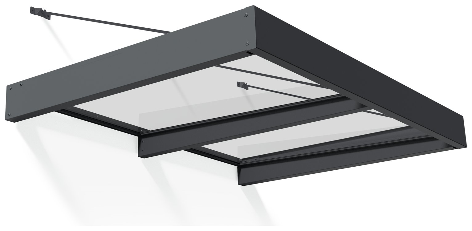 Palram Canopia 2000mm XL Sophia Door Awning - Grey Clear