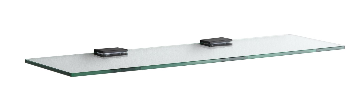 Argos Home Glass Bathroom Shelf - Matt Black