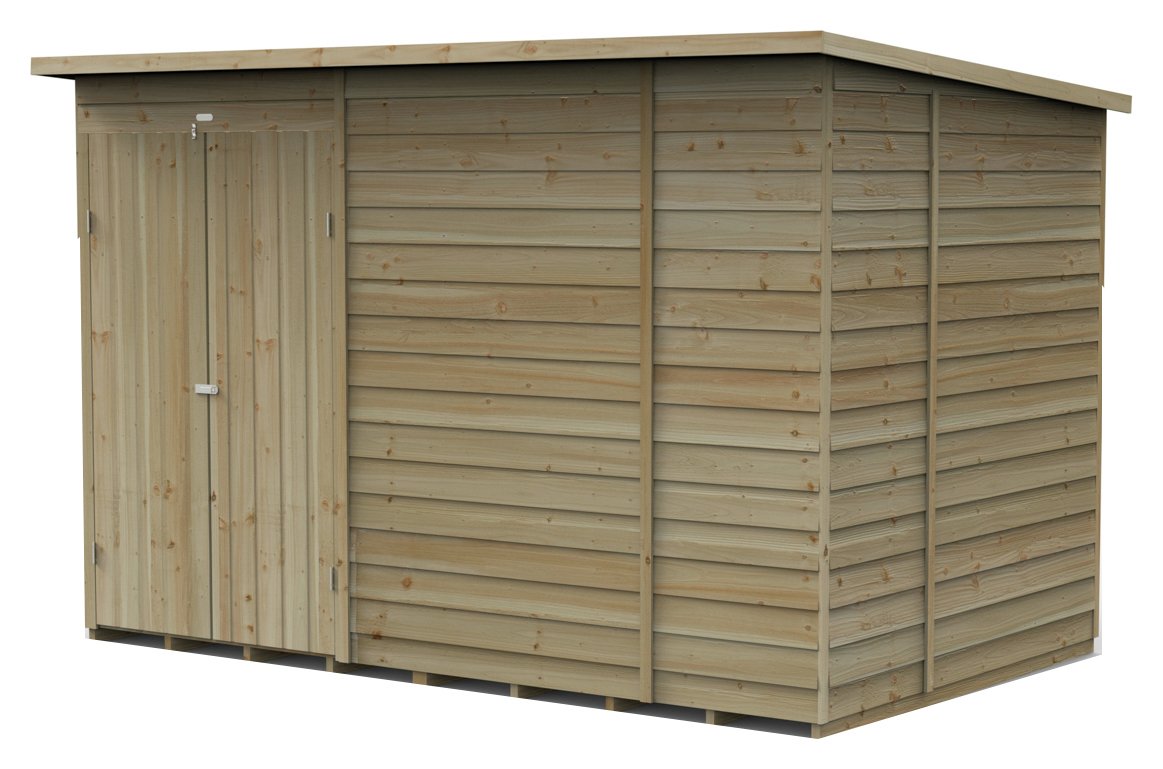Forest 4Life Overlap Windowless Pent Shed - 10 x 6ft