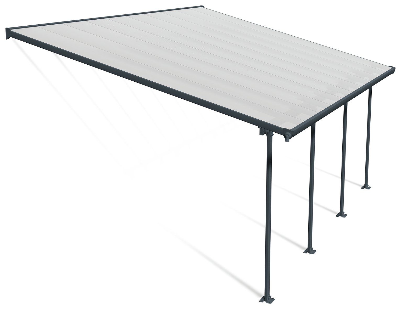 Palram Canopia Feria 4 x 6.06m Patio Cover Grey Clear