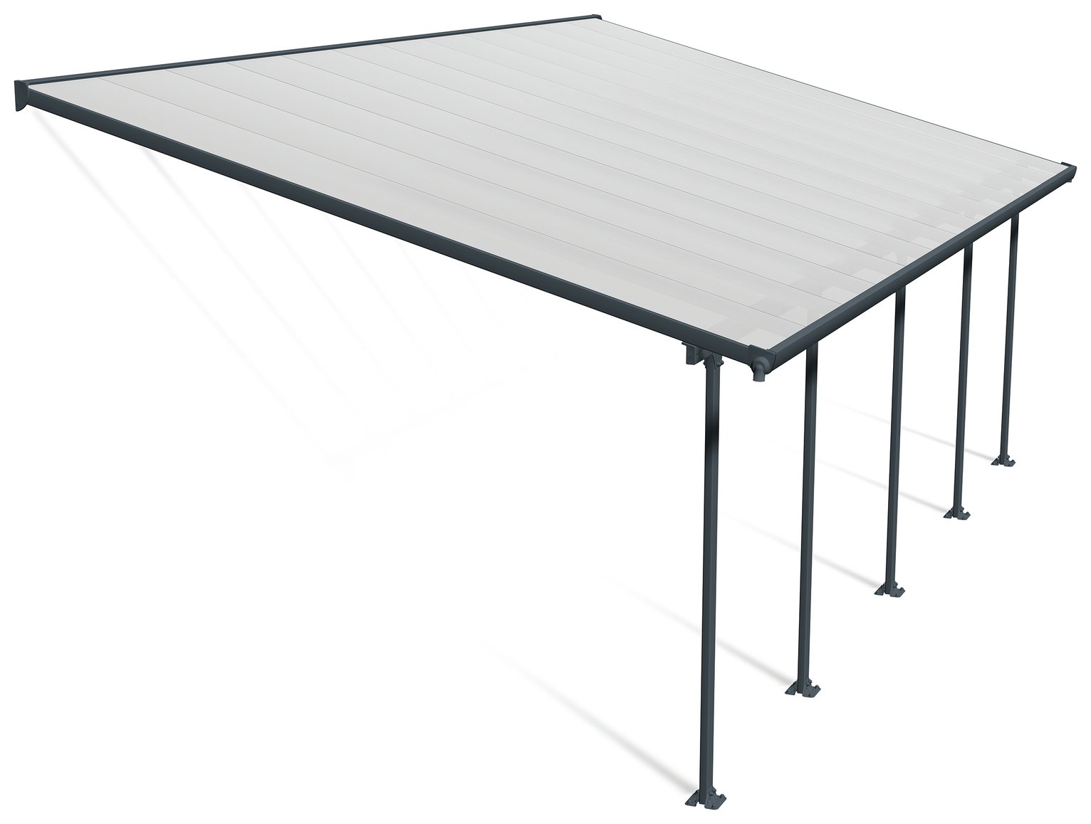 Palram Canopia Feria 4 x 7.87m Patio Cover Grey Clear