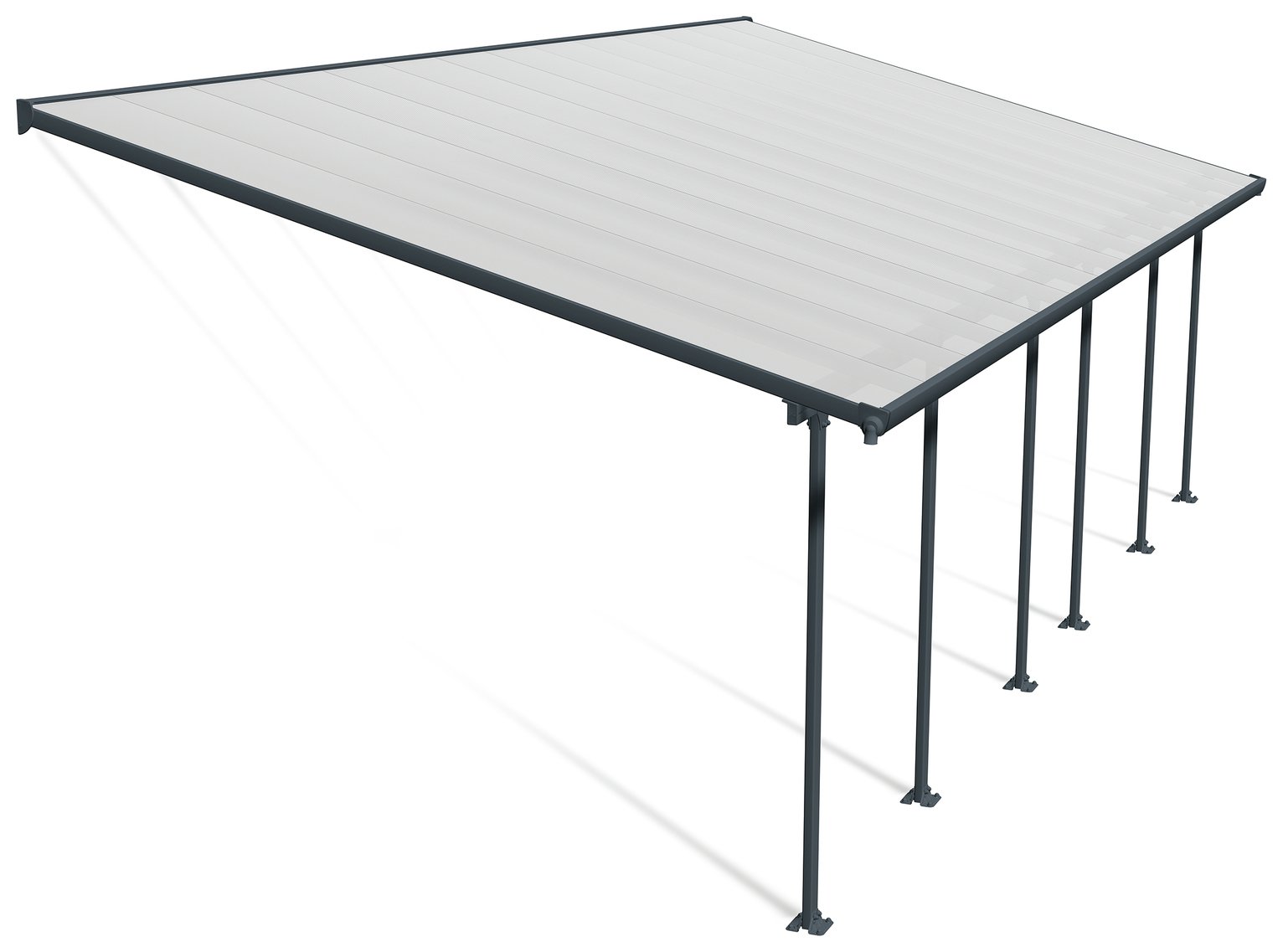 Palram Canopia Feria 4 x 8.5m Patio Cover Grey Clear
