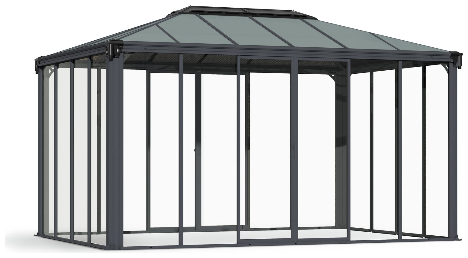 Palram Canopia Ledro 4300mm Rectangle Grey Garden Gazebo