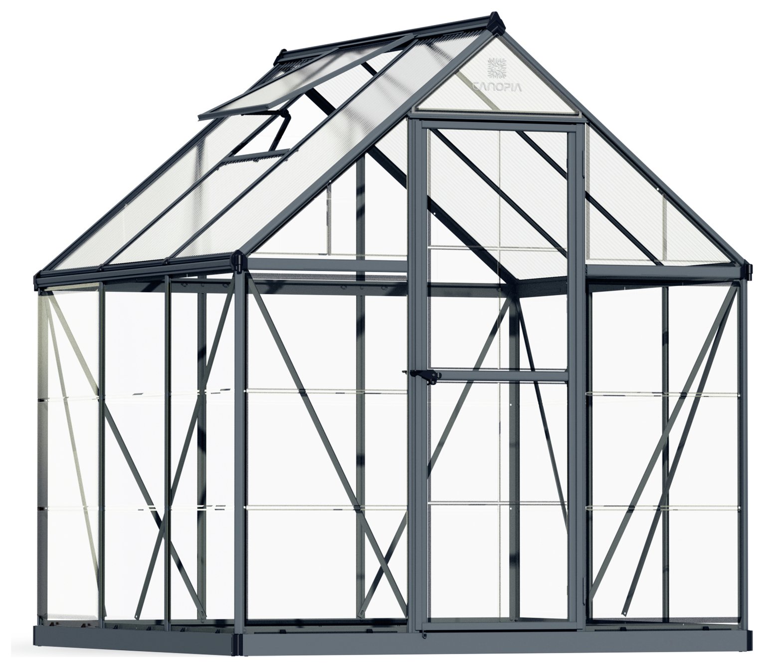 Palram Canopia Hybrid Grey Greenhouse - 6 x 6ft