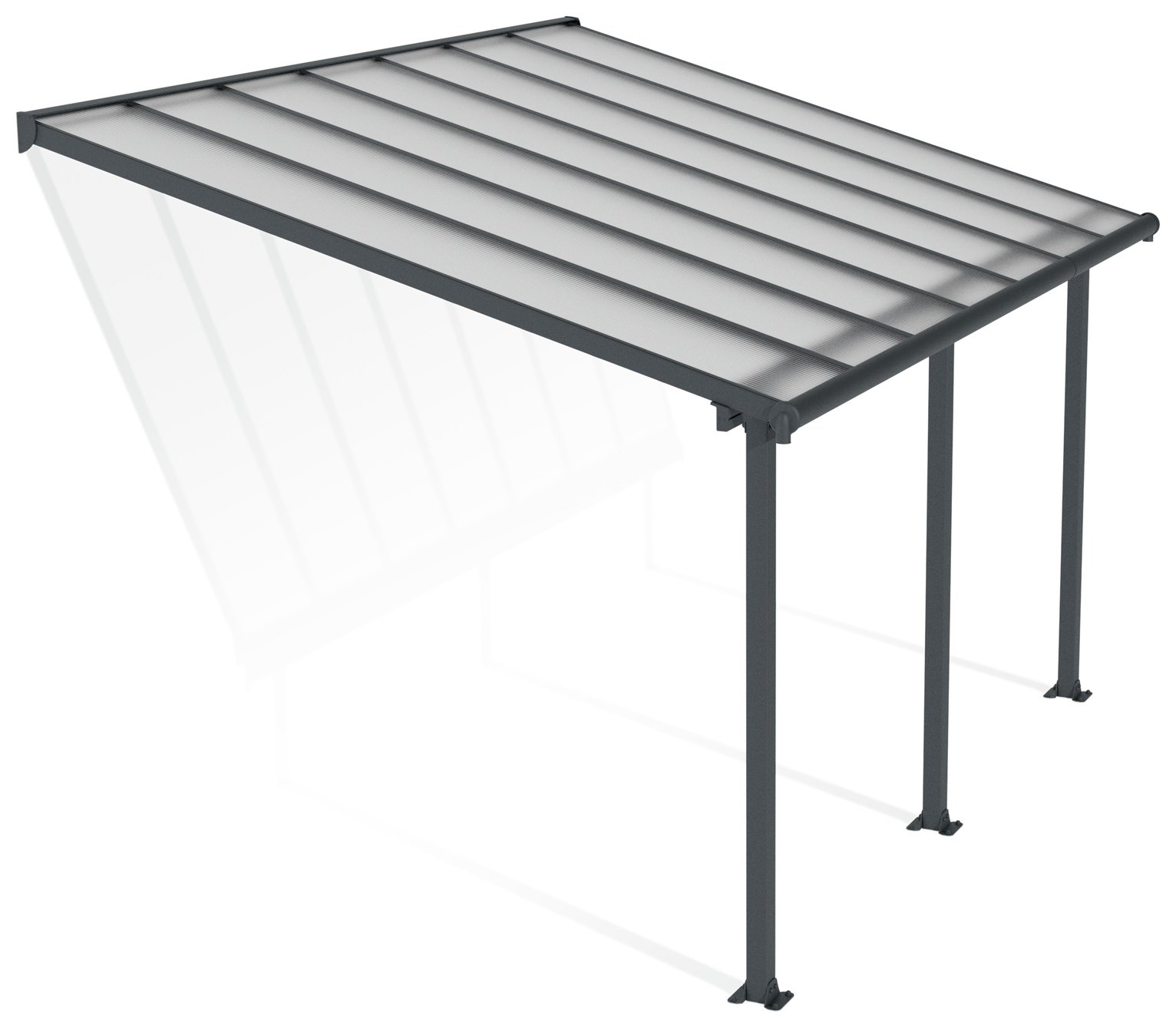 Palram Canopia Olympia 3 x 4.25m Patio Cover Grey Clear