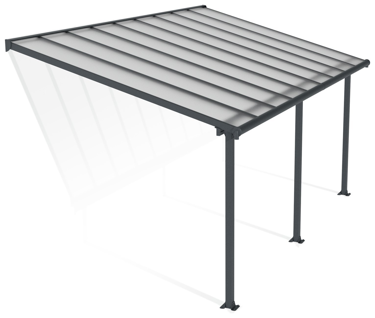 Palram Canopia Olympia 3 x 5.46m Patio Cover Grey Clear