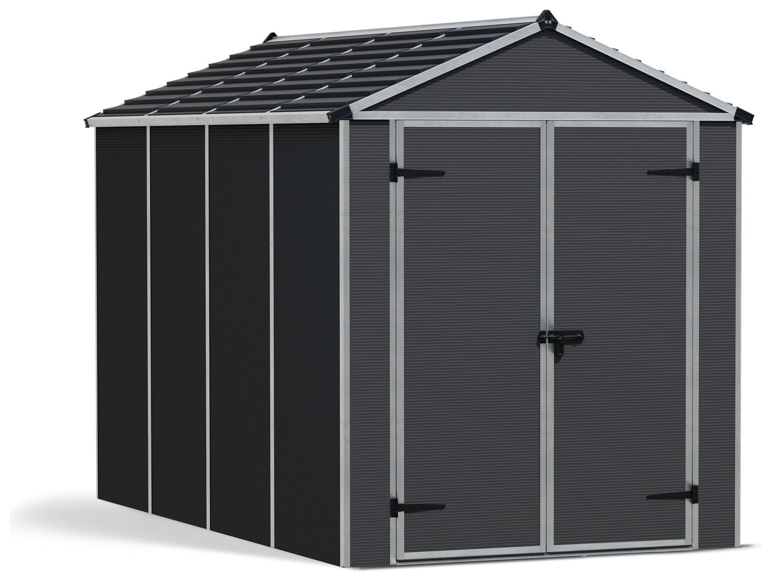 Palram Canopia Rubicon Plastic Grey Garden Shed - 6 x 10ft