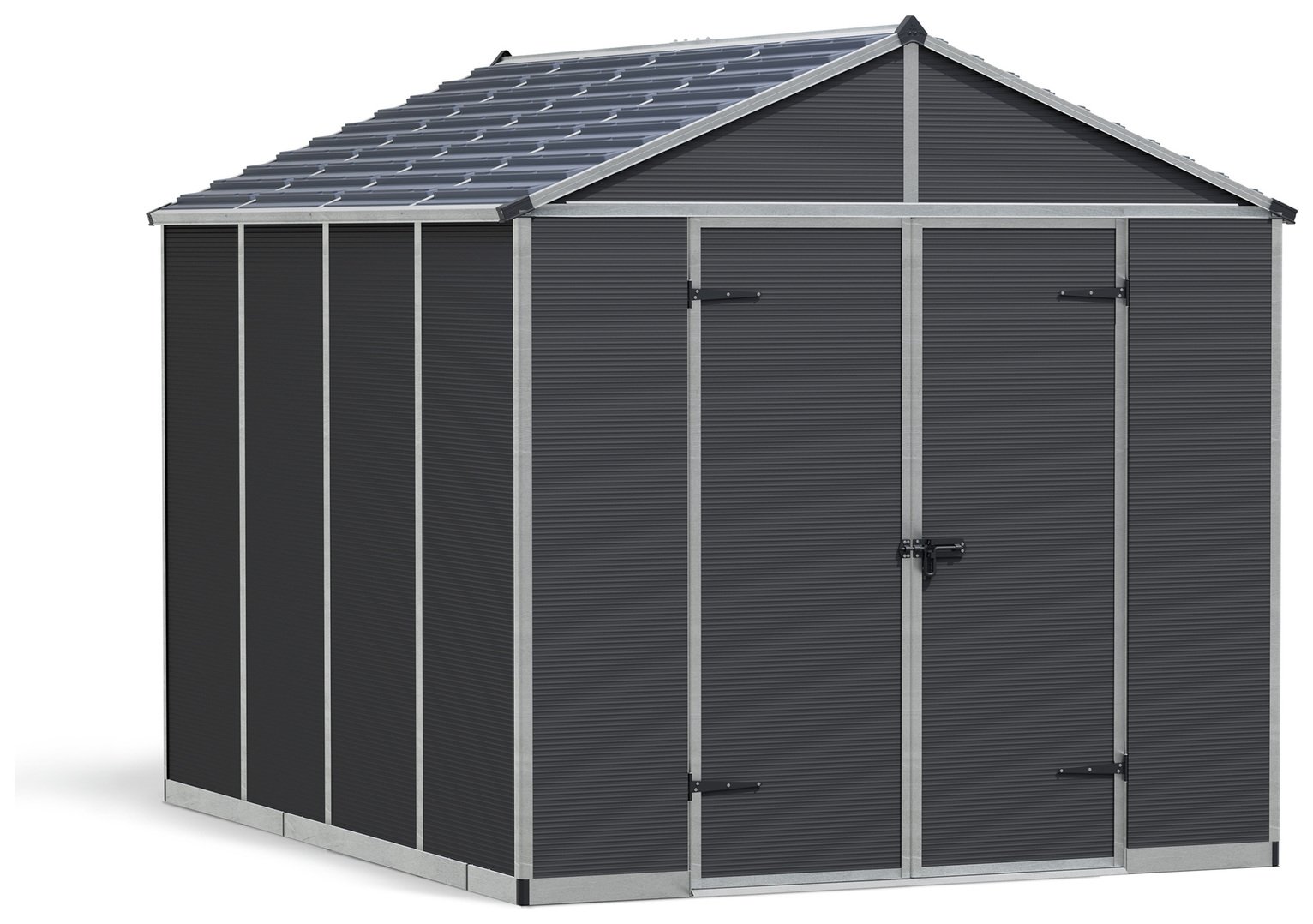 Palram Canopia Rubicon Plastic Grey Garden Shed - 8 x 10ft