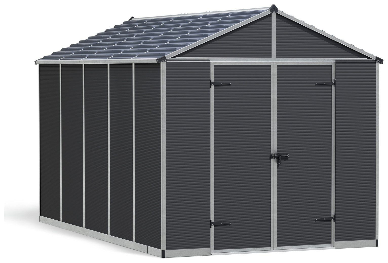 Palram Canopia Rubicon Plastic Grey Garden Shed - 8 x 12ft