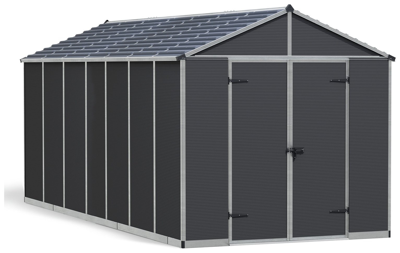 Palram Canopia Rubicon Plastic Grey Garden Shed - 8 x 17ft