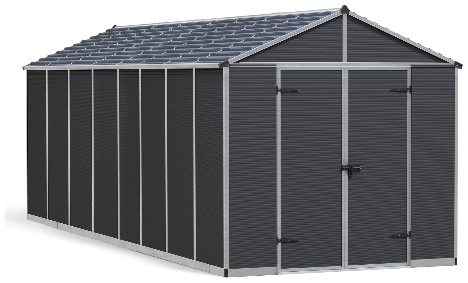 Palram Canopia Rubicon Plastic Grey Garden Shed - 8 x 20ft