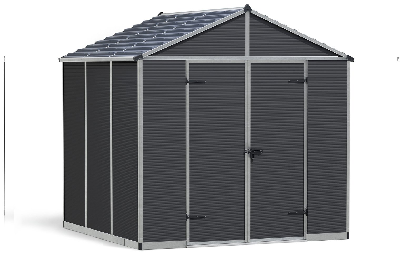 Palram Canopia Rubicon Plastic Grey Garden Shed - 8 x 8ft