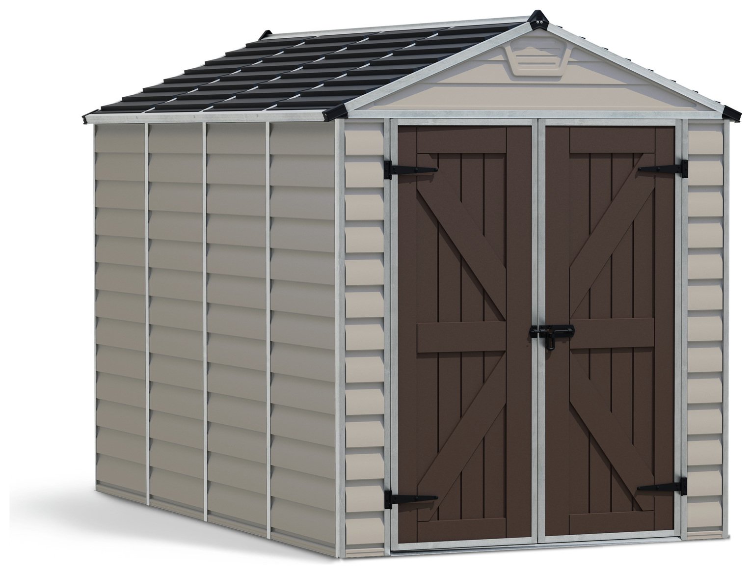 Palram Canopia 2 Box Plastic Tan Garden Shed 6 x 10ft 