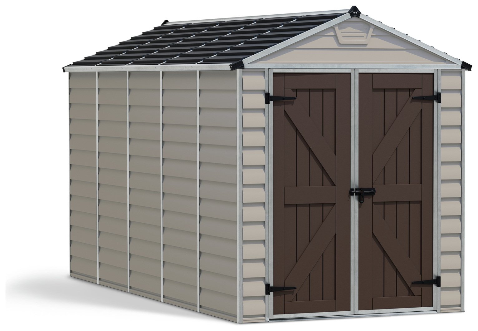 Palram Canopia 2 Box Plastic Tan Garden Shed 6 x12ft