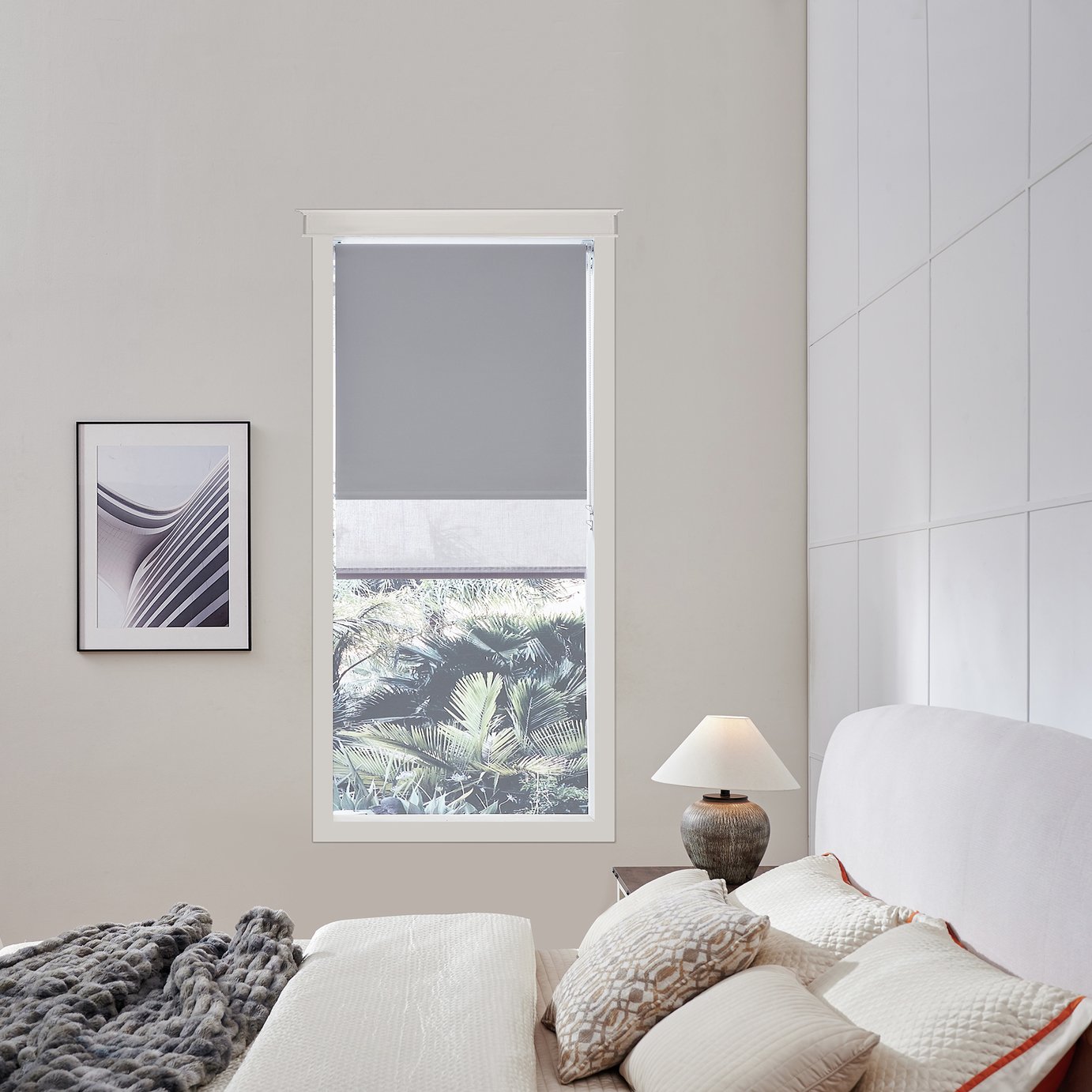 Little Black Book Blackout Double Grey Roller Blind
