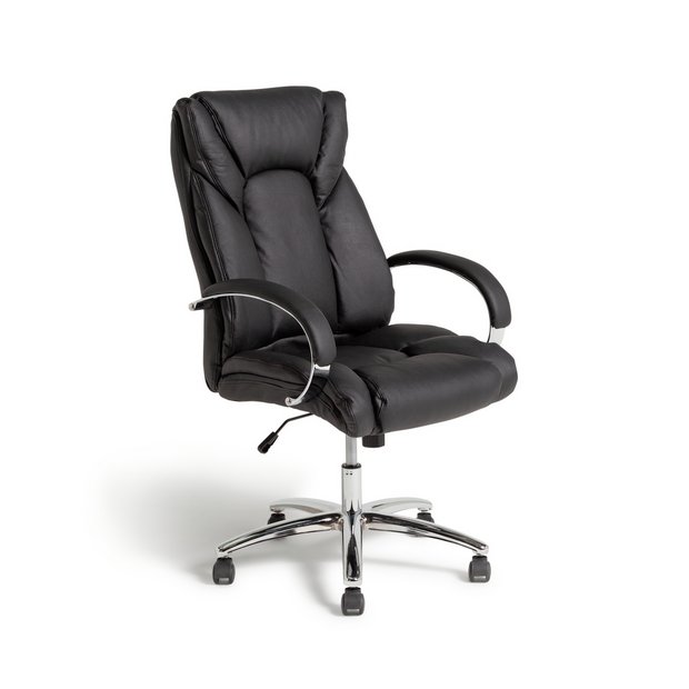 Buy Habitat Leather Faced Office Chair - Black | Office chairs | Habitat