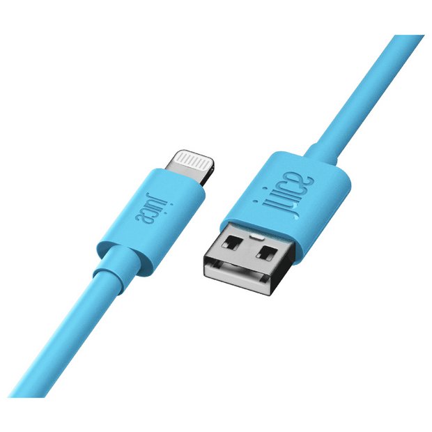 Buy Juice USB to Lightning 3m Charging Cable - Blue | Mobile phone chargers  | Argos
