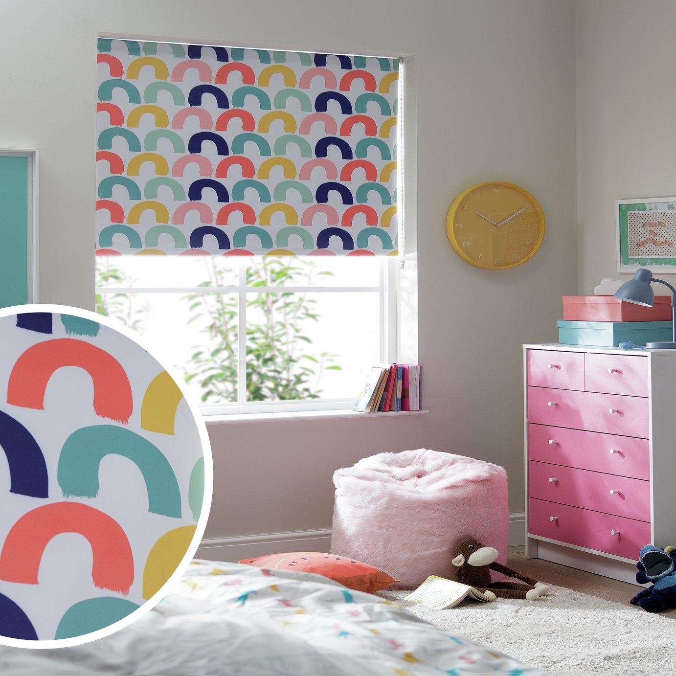 Habitat Kids Rainbow Blackout White Roller Blind