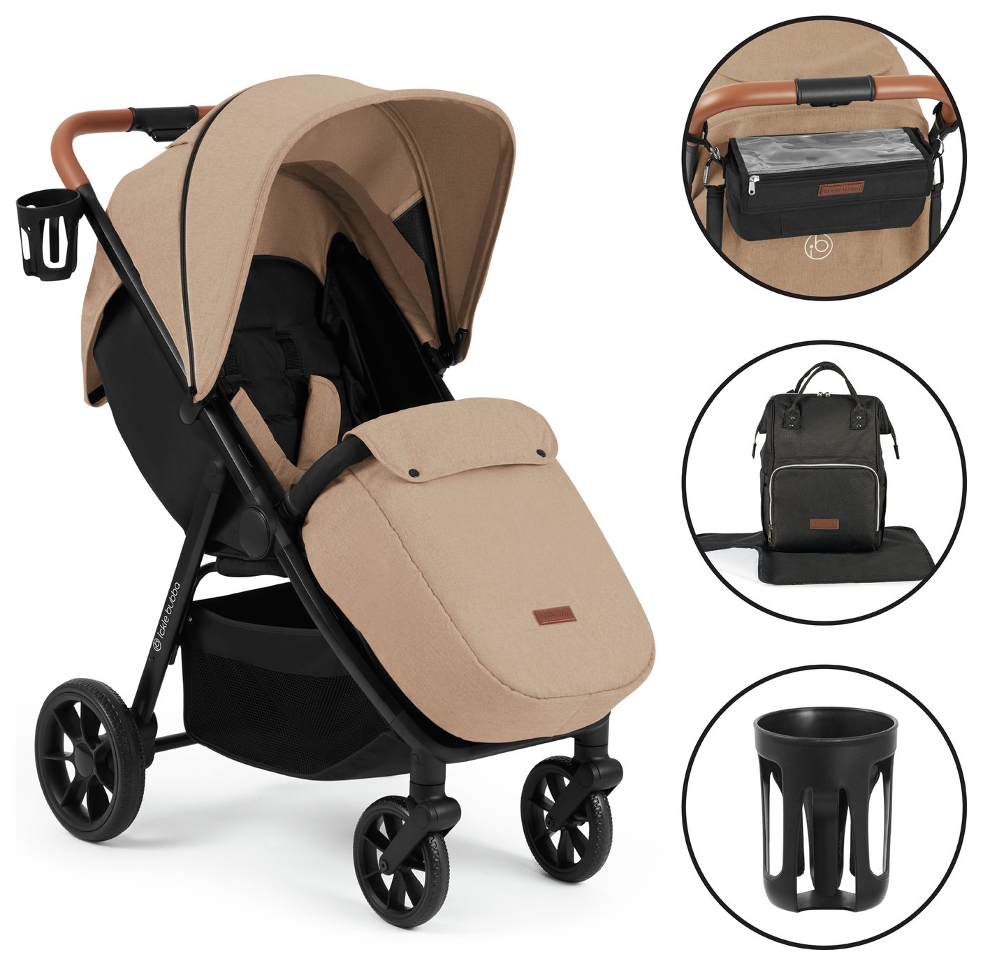 Ickle Bubba Stride Prime Pushchair - Beige 